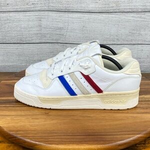 adidas Rivalry Low Pony Hair White Cream Red Blue Shoes EE4961 Men’s Size 10.5